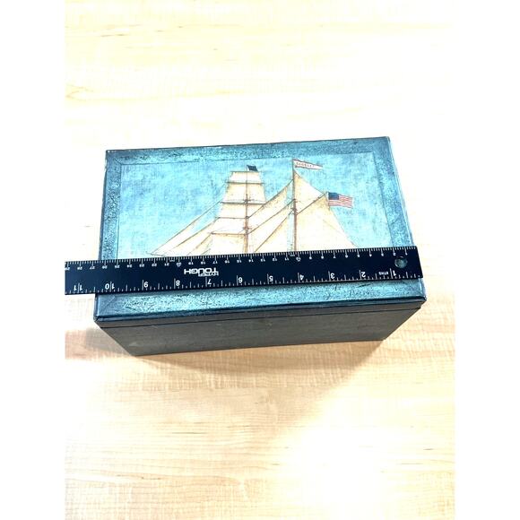 Nautical Themed Nesting Boxes 4 In All Antique Keepsake Boxes Bobs Boxes 90s - Picture 5 of 5